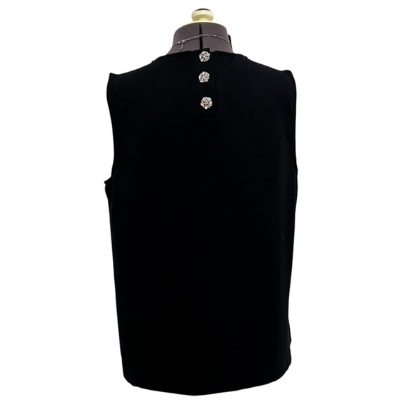 J. Crew Black Jeweled Back Sleeveless Ponte Tank Top Size M - Picture 8 of 15